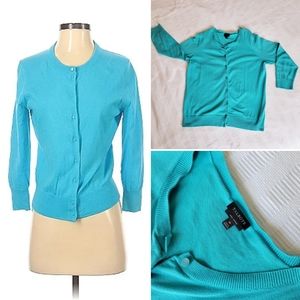‼️($3) Talbots 3/4 sleeve cardigan teal, medium